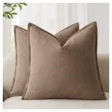 2pk Foindtower Brown Linen 26x26 Pillow Cover A23