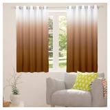 1pr 52x72 Gradiant Brown Rod Curtain A1