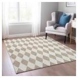 24x70 Tan/Brown Diamond Non Slip Area Rug A1