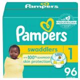 Pampers Swaddlers Diapers, Sz 1, 96 Count A78