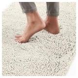 24x16 Ivory Chenille Noodle Bathroom Rug A19