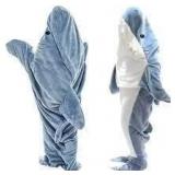 Sz M Plush, Soft Shark Onesie PJ AZ51