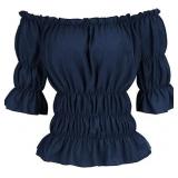 M Navy Renaissanse Peasant Blouse AZ23