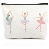 Cute ballerina makeup bag watercolor ballet AZ39