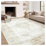 5'x7' Ivory/Tan Rectangle Area Rug A115