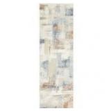 24x6' Mainstays Blue Cream Brown Rug Runner A4
