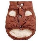 Sz L Joy Daog Brown Puff/Sherpa Dog Coat A10