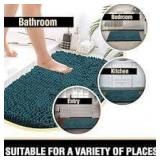 24x36 Teal Chenille Noodle Bathroom Rug A101