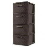 Sterlite 4 Drawer Brown Basket Weave Storage C46