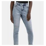 Sz 14 Time And True Ripped Denim Blue Jeans A98