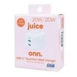 20W Juice Onn. USB-C Dual Port Wall Charger A102