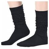 Sz 9-11Ladies Blk Muk Luk Slouch Socks A102