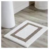 24x36 White/Tan Plush Bathroom Area Rug A117B