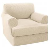 HomeGoing Beige Jacquard Design Chair Cover A117B