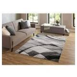 AS IS! 5'x7' BH&G Grey Abstract Area Rug C46