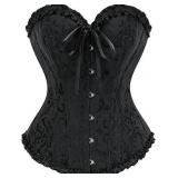 S Black Bustier Corset Top for Women Lace Up AZ14