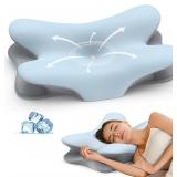 Blue Cervical Neck Pillow for Pain Relief AZ14