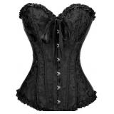 XS Black Bustier Corset Top for Women Lace Up AZ14