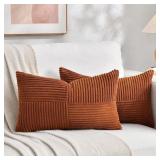 12x20in Rust Lumbar Decor Pillowcase AZ14