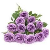 YoungJewl 12ct Purple Silk Roses A21