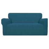 EG Teal Jacquard Stretch Loveseat Slipcover A21