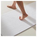 White Low Pile Bathroom Rug 24'x47' A23