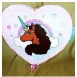 Pink Heart Afron Unicorn Paper Mache Pinata C15