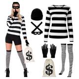 8pc Sz M Robber Halloween Costume A117A