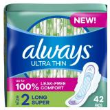 Always Ultra Thin Pads with Wings Size 2 46pk AZ22