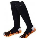 Sz 9-12 Black Heated Rechargeable Socks A114