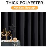 2 Panels Of Black 10Ft L Polyester Curtains A100