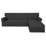 Dk Grey PureFit L-Shape Sofa Cover A116