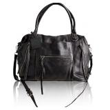 Black Leather Women's Large Tote Bag A116