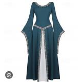 Sz L Kelly Green Renissance Dress Costume A101