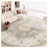 6' Dia. Brown Plush LowProfile Area Rug A117C