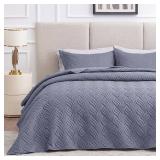 Sz T Blue Love's Cabin 2pc Quilt Set A117B