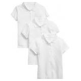 Sz L Kids OHD 3pk Wht Short Sleeve Polo Shirt A114