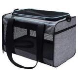 10x17x11 Grey Mesh Travel Pet Carrier A117A
