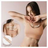 1 Sz M Padded Cami Sports Bra, Color Nude A97