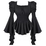 Sz 2XL Womens Renaissance Black Shirt Costume A100