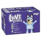 84ct Sz 4 Luvs Bluey Print Diapers A2