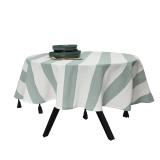 Thyme & Table Green And White Tablecloth A76