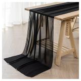 Black Shear Table Runner, Sz 7 Ft A95