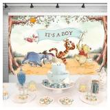It's A Boy Vintage Pooh Bear Backdrop, Sz 5X3 A97