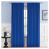 2 Panels Of Royal Blue Cotton Curtains A78