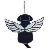 Pet Memorial Stainglass Hanger Black Dog A43