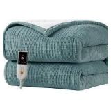 Sz F Texciting Plush Green Electric Blanket A5