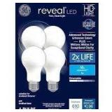 3X/BID 4ct Reveal 60W Frosted Med Base Bulb A26