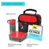 4pc Arctic Zone Red/Black Insulated Lunch Box A2
