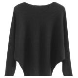 GABERLY Boat Neck Batwing Sweater One Size AZ34